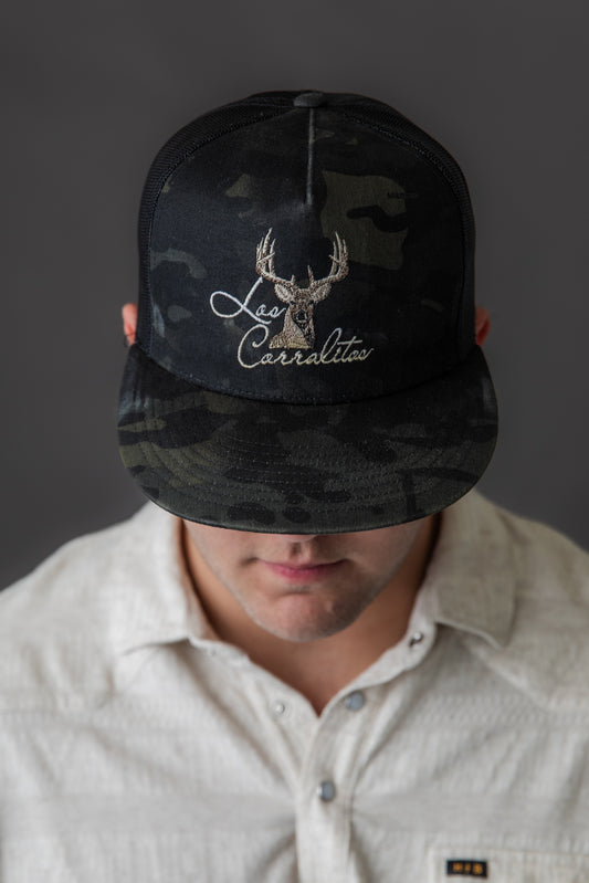 The "Los Corralitos Ranch"- Black Camo Cap - Yupoong Flexfit